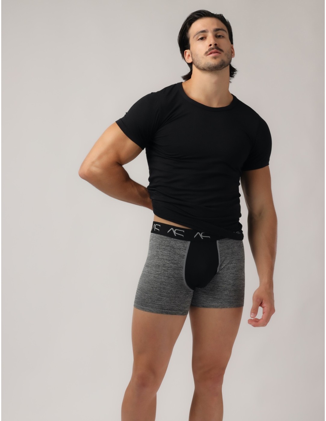 Adam Smith - Mesh Combo Μπόξερ - Μαύρο