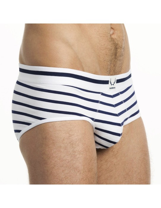 Bluebuck - White Briefs With Stripes 2