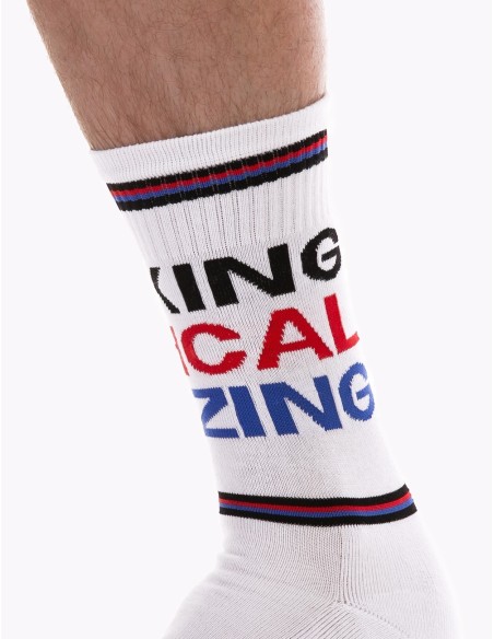 Barcode Berlin - Gym Socks Fucking Magical Amazing - Άσπρες με σχέδιο