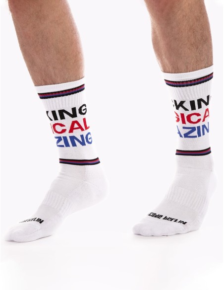 Barcode Berlin - Gym Socks Fucking Magical Amazing - Άσπρες με σχέδιο