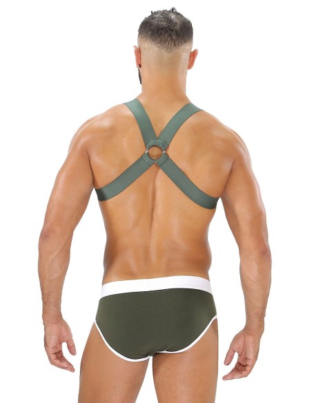 TOF Paris - Fetish Elastic Harness - Χακί