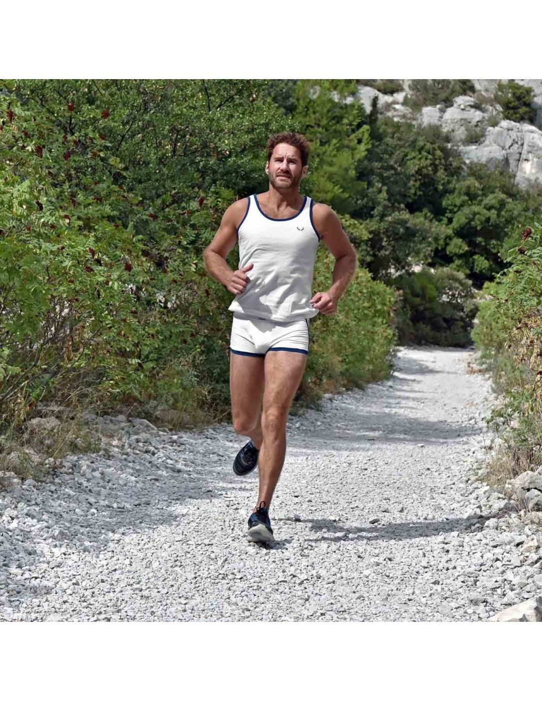 Bluebuck - Μποξεράκι Άσπρο με μπλε ρίγες