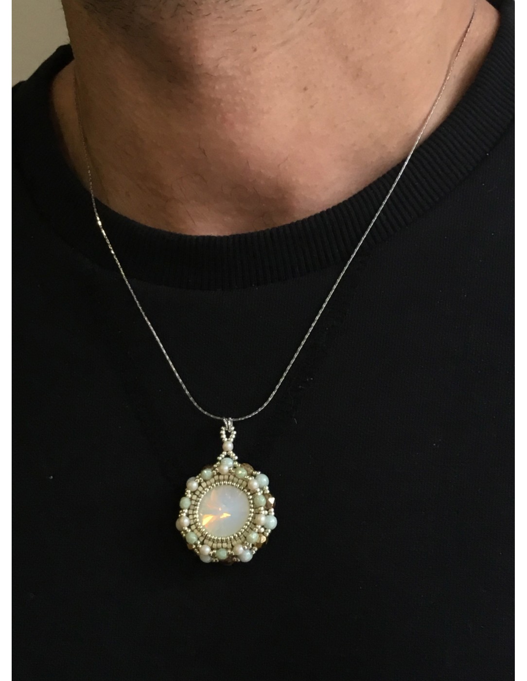 Zosimi Beads - Marian Necklace - White Opal