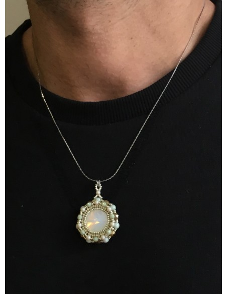 Zosimi Beads - Marian Κρεμαστό - Λευκό Οπάλιο