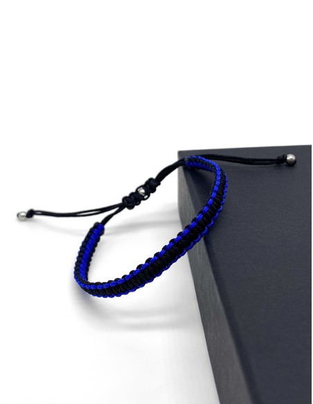 Zosimi Beads - Square Knot Bracelet - Black and Blue