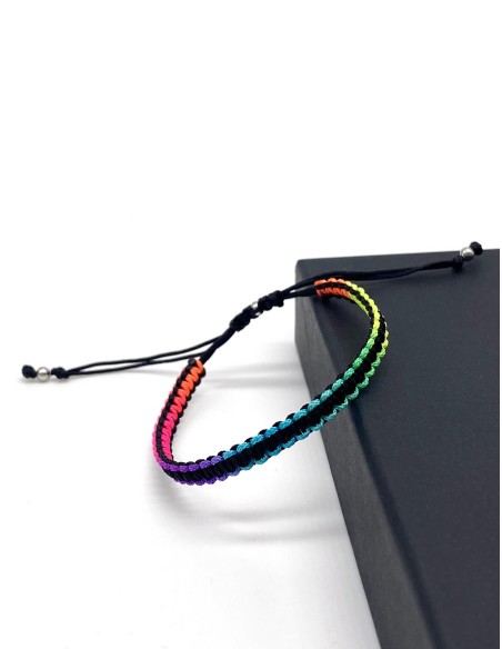 Zosimi Beads - Square Knot Βραχιόλι - Μαύρο και Rainbow