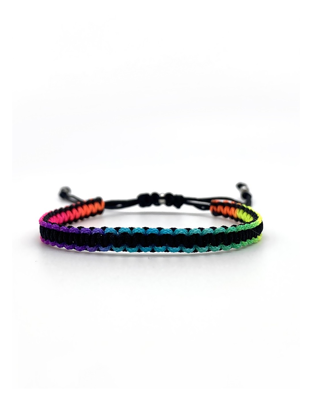 Zosimi Beads - Square Knot Βραχιόλι - Μαύρο και Rainbow