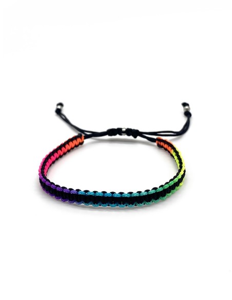 Zosimi Beads - Square Knot Βραχιόλι - Μαύρο και Rainbow