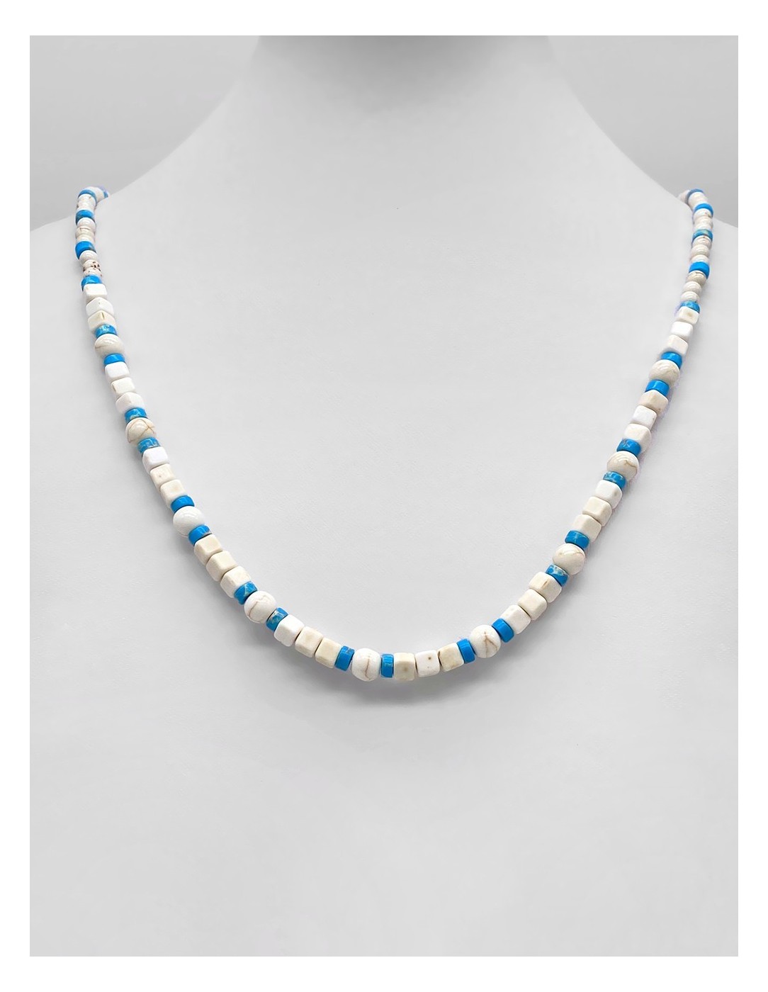 Zosimi Beads - Κολιέ Χαουλίτη - Άπρο και Τιρκουάζ