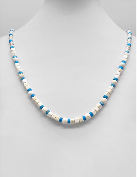 Zosimi Beads - Κολιέ Χαουλίτη - Άπρο και Τιρκουάζ