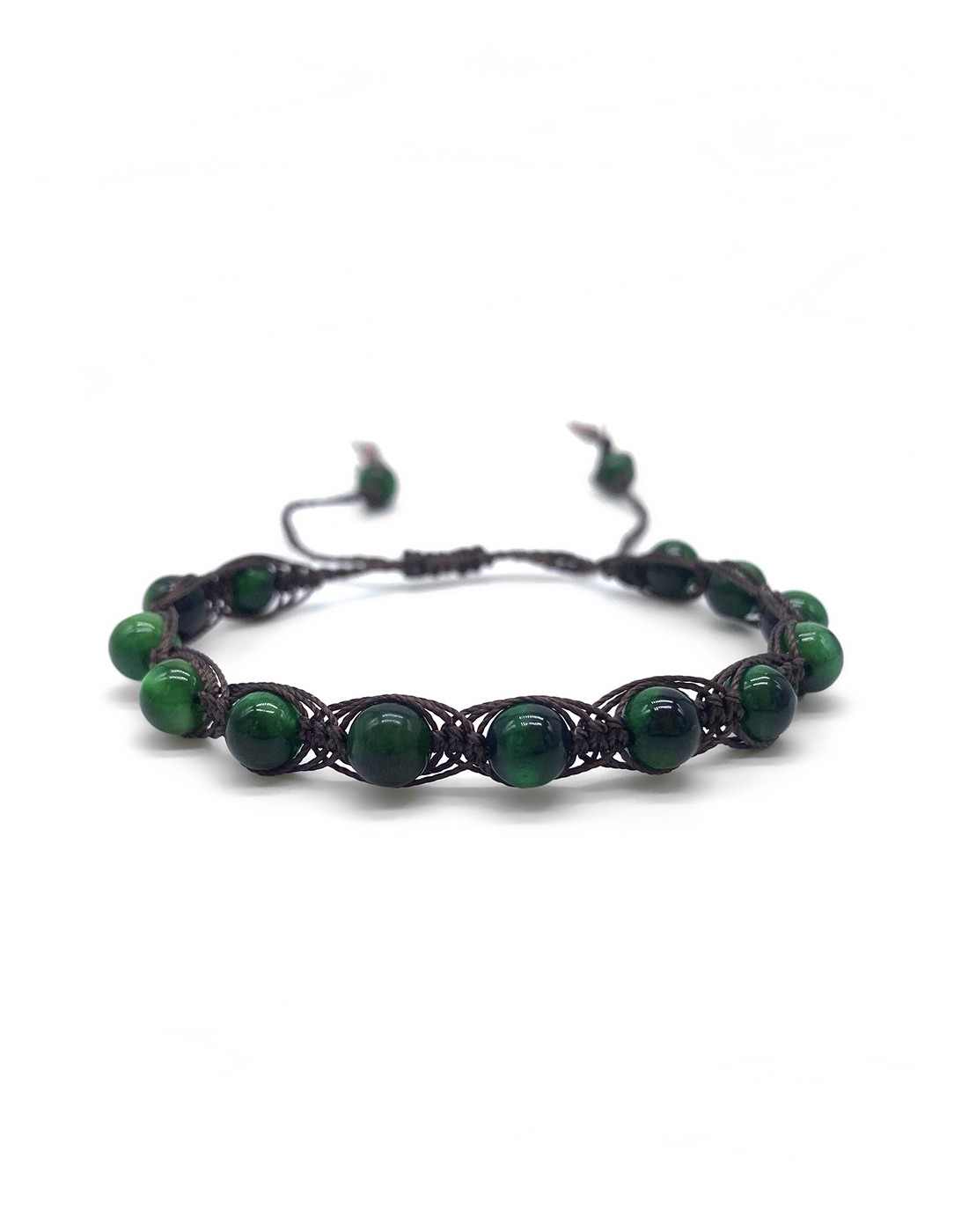 Zosimi Beads - Πράσινο Tiger's Eye Herringbone Βραχιόλι