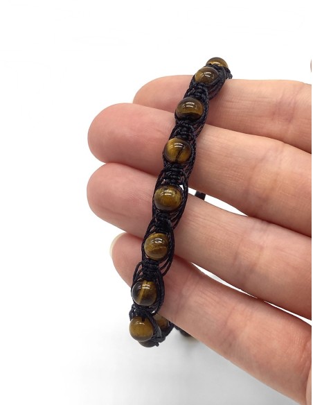 Zosimi Beads - Χρυσό Καστανό Tiger's Eye Herringbone Βραχιόλι