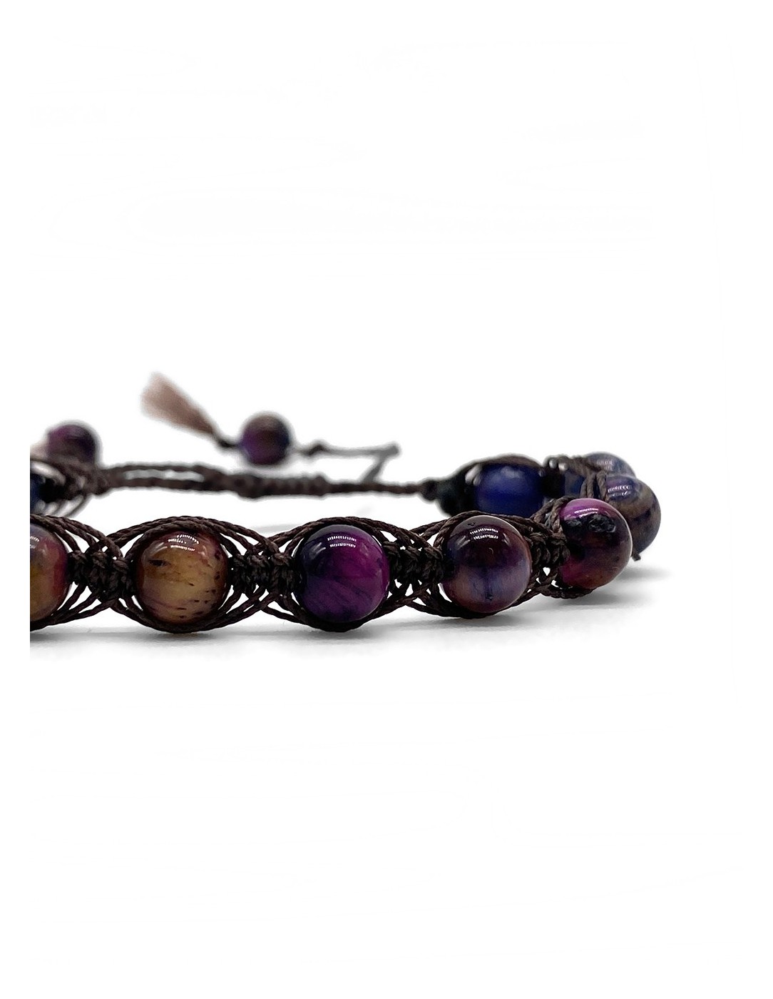 Zosimi Beads - Μοβ Γη Tiger's Eye Herringbone...