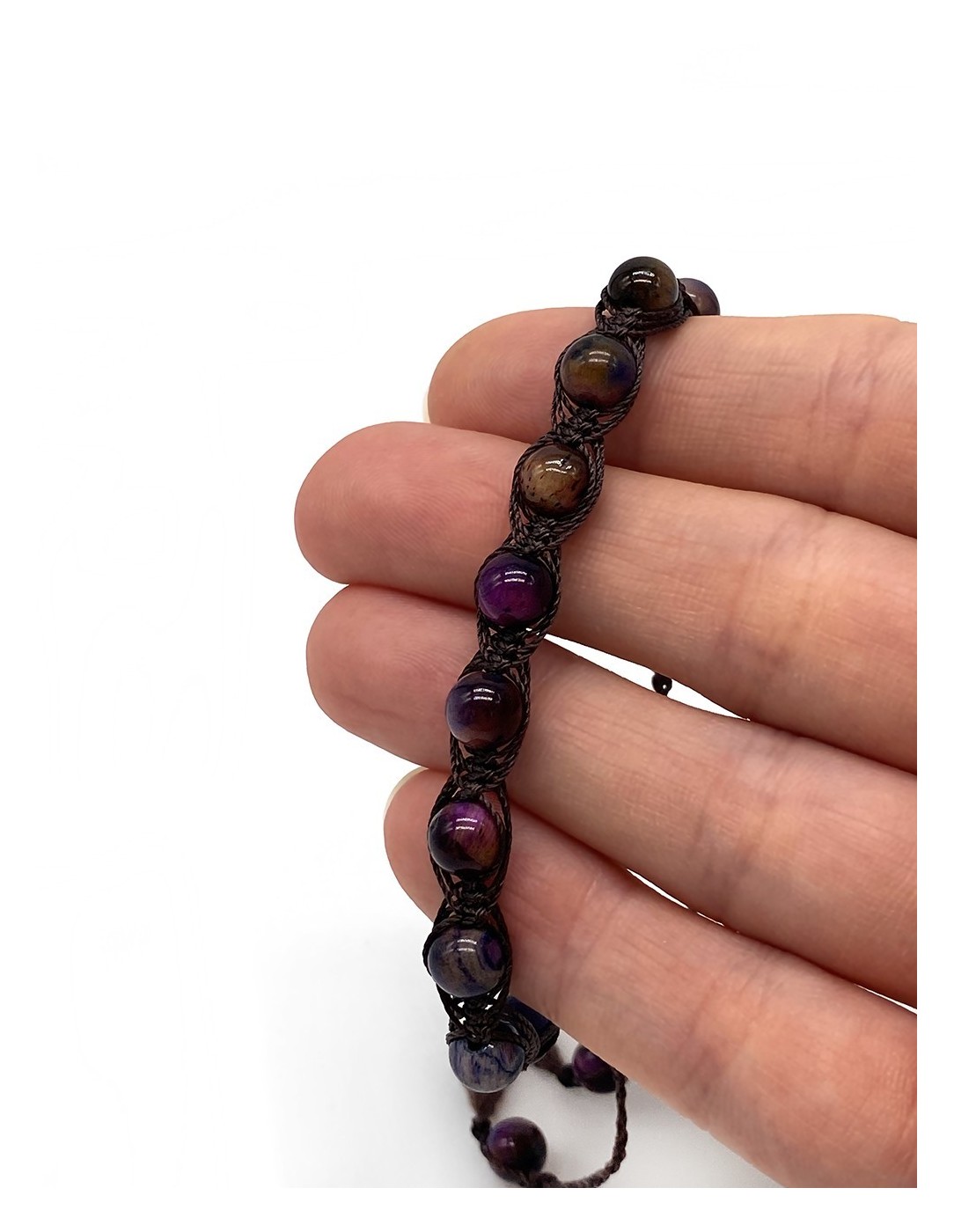Zosimi Beads - Μοβ Γη Tiger's Eye Herringbone...