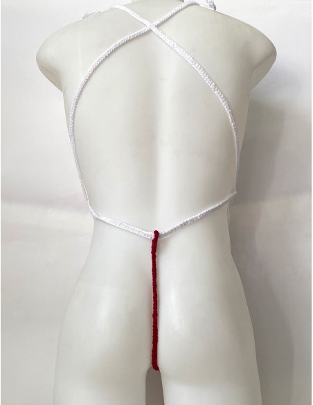 Plexis Wear - Vers String Harness - Κόκκινο με άσπρο