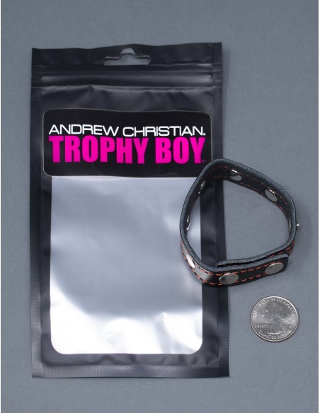 Andrew Christian - Trophy Boy Snap Cock Ring Βραχιόλι απο δερματίνη - Μαύρο