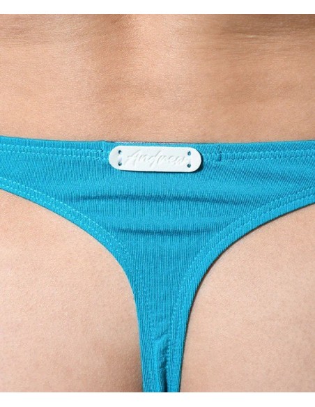 Andrew Christian - No-Show Μπαμπού Thong - Teal Γαλαζοπράσινο