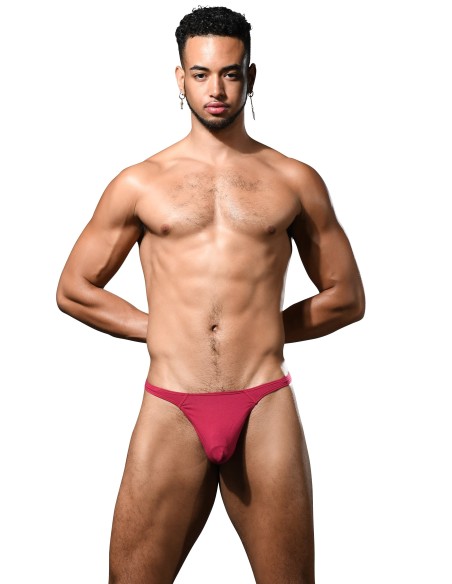Andrew Christian - No-Show Μπαμπού Thong - Burgundy Κόκκινο