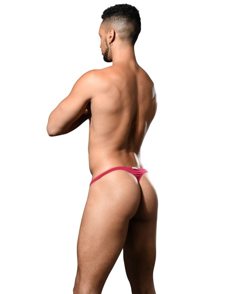 Andrew Christian - No-Show Μπαμπού Thong - Burgundy Κόκκινο