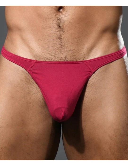 Andrew Christian - No-Show Μπαμπού Thong - Burgundy Κόκκινο 2
