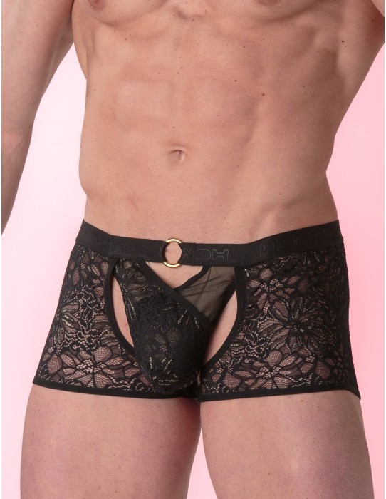 WOH - Pure Seduction Gold Lace Μπόξερ Thong - Μαύρο