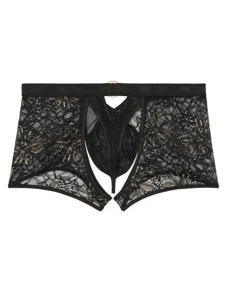 WOH - Pure Seduction Gold Lace Μπόξερ Thong - Μαύρο
