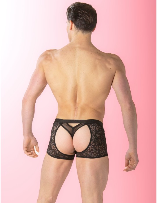 WOH - Pure Seduction Gold Lace Μπόξερ Thong - Μαύρο 2
