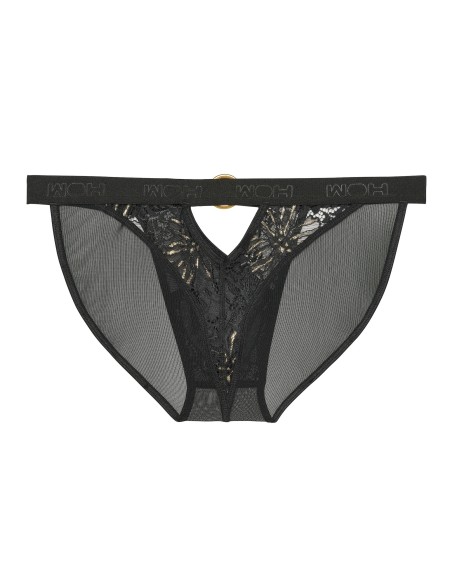 WOH - Pure Seduction Gold Lace Tanga Σλιπ - Μαύρο