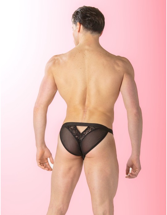 WOH - Pure Seduction Gold Lace Tanga Σλιπ - Μαύρο 2
