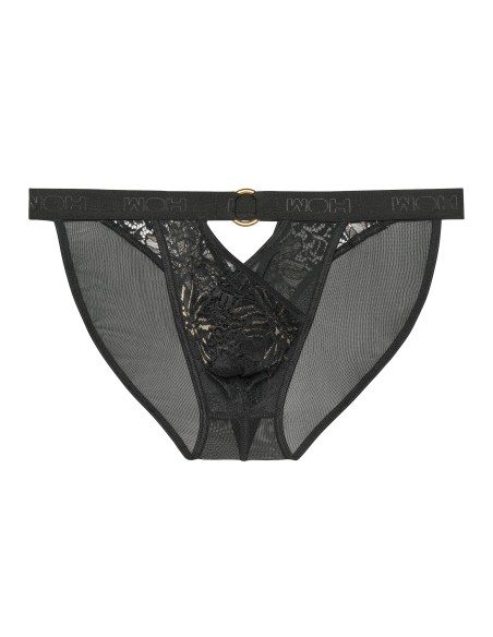 WOH - Pure Seduction Gold Lace Tanga Σλιπ - Μαύρο