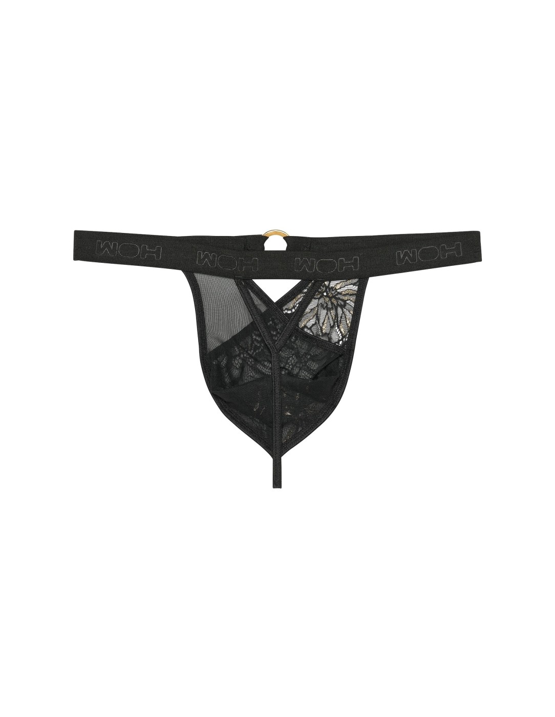 WOH - Pure Seduction Gold Lace Thong - Μαύρο