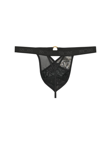 WOH - Pure Seduction Gold Lace Thong - Μαύρο