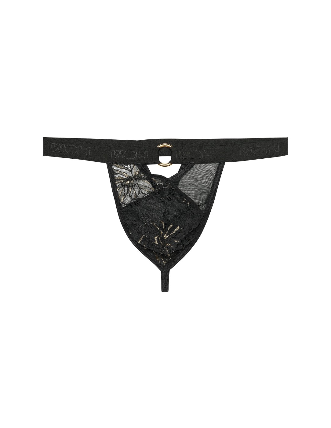 WOH - Pure Seduction Gold Lace Thong - Μαύρο