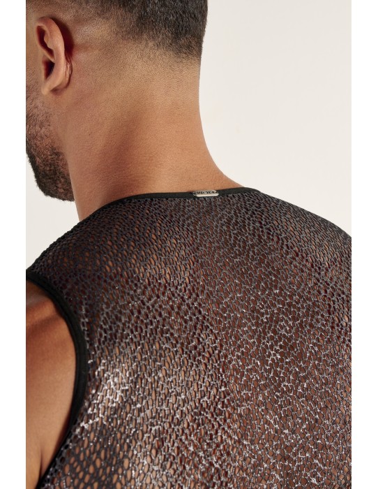 WOH - Night Universe Net Crop Top - Γκρι ασημί 2