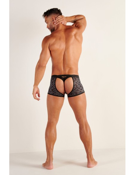 WOH - Pure Seduction Octagonal Lace Μπόξερ Thong - Μαύρο