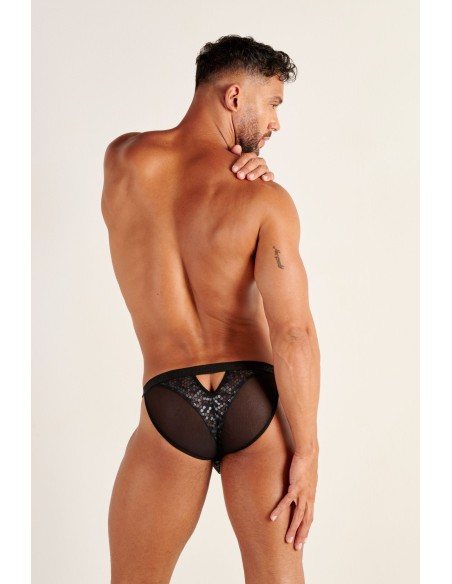 WOH - Pure Seduction Octagonal Lace Tanga Σλιπ - Μαύρο