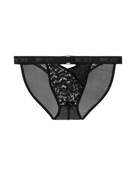 WOH - Pure Seduction Octagonal Lace Tanga Σλιπ - Μαύρο