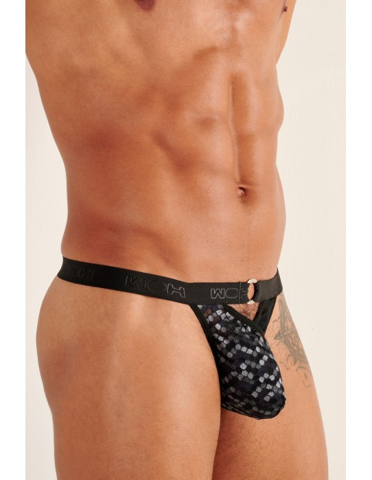 WOH - Pure Seduction Octagonal Lace Thong - Μαύρο