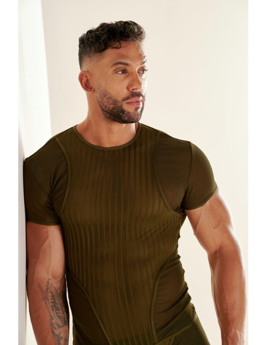 WOH - Personal Allure Stripe T-Shirt - Λαδί