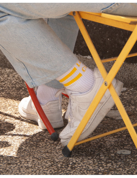 Lemoni Culture - The Two-Stripe Culture Socks - White